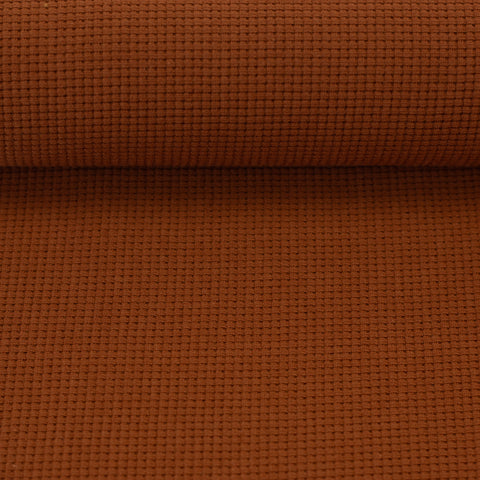 Waffelstrick (Waffeljersey) Clarissa Dunkles Cognac 713 *Neu*