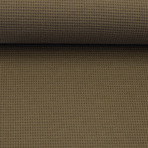 Waffelstrick (Waffeljersey) Clarissa Khaki 768 *Neu*