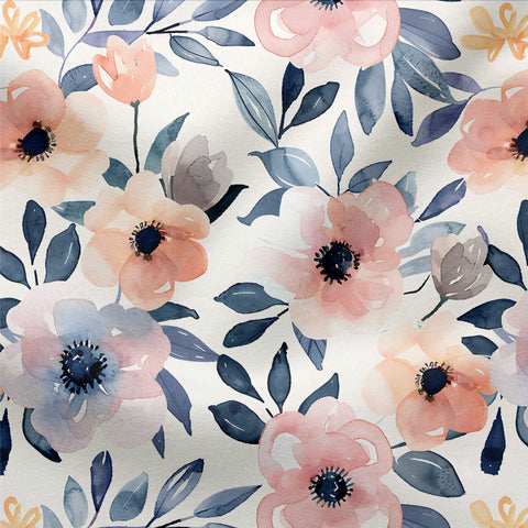 French Terry Aquarell Poppies (Bio)
