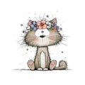 Bügelbild Blooming Whiskers Medium