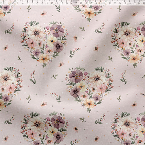 Jerseystoff Blumenliebe (Herz) (Bio)