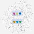 Weblabels Herzen Bunt 4er Set