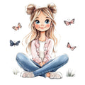 Glassticker Butterfly Girl Größe M