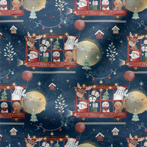 French Terry Christmas Tour Blau 3006 (Bio) VORBESTELLUNG