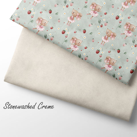 French Terry Stonewashed Creme (Bio) VORBESTELLUNG