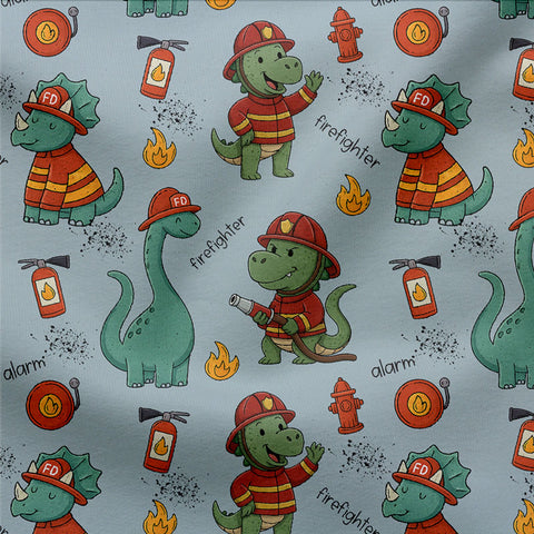 French Terry Firefighter Dinos 2971 (Bio) Rest 65 cm