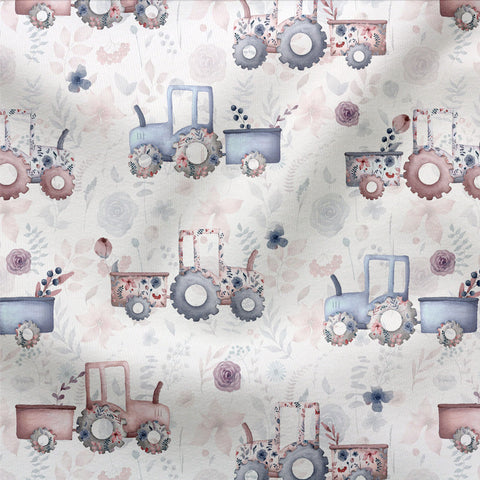 Jerseystoff Flower Farm (Weiß mit Blumen)