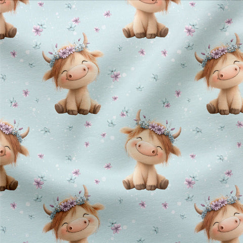 Jersey Stoff Flower Buffalo Blau 2904 (Bio)