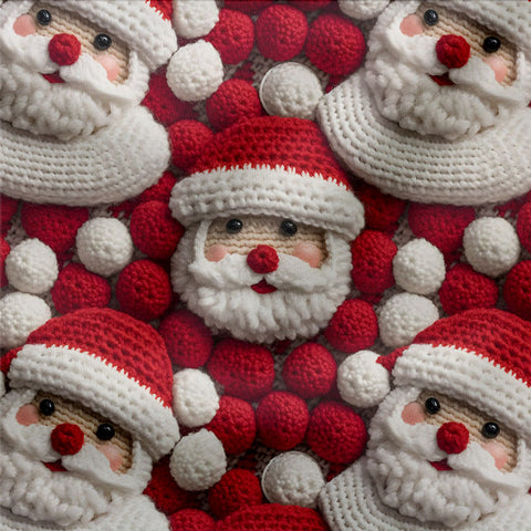 French Terry Gestrickter Santa Rot 3015 (Bio) VORBESTELLUNG
