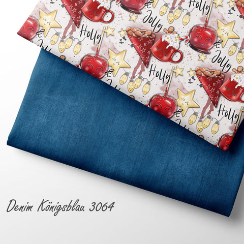French Terry Denim Königsblau 3064 (Bio) VORBESTELLUNG