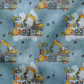French Terry Ich liebe Bagger - Blau 3694 (Bio)