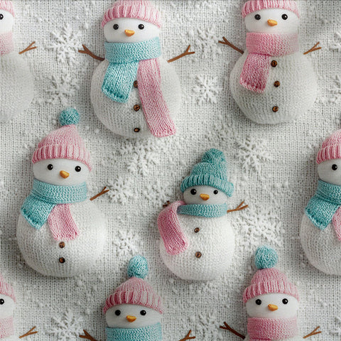 French Terry Knitted Snowmans 3105 (Bio) VORBESTELLUNG