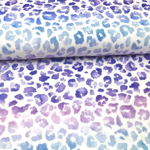Musselin Double Gauze Leo Farbverlauf Lila Blau 002