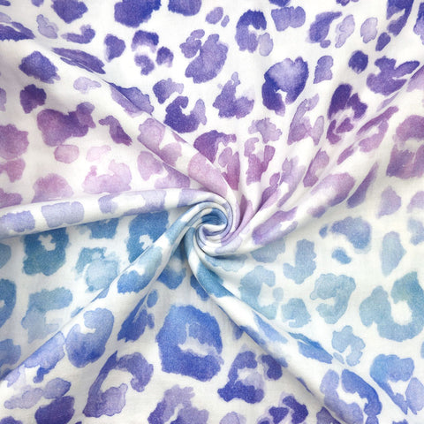 Musselin Double Gauze Leo Farbverlauf Lila Blau 002