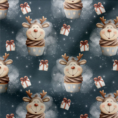 French Terry Reindeer Cupcake 3206 (Bio) VORBESTELLUNG