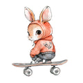 Bügelbild Skaterhase MINI