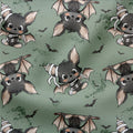 French Terry Spooky Cutie Grün 3748 (Bio) VORBESTELLUNG