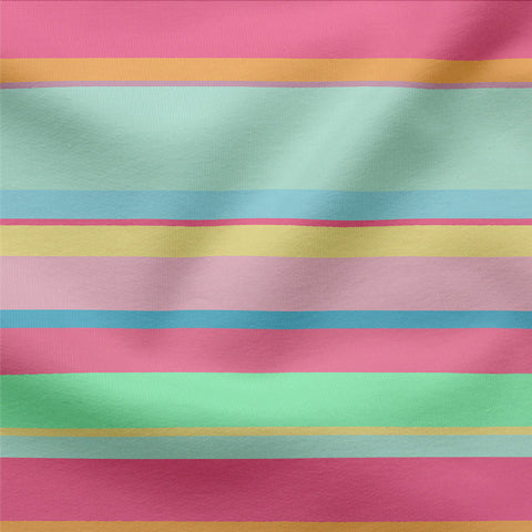 Jerseystoff Streifenmix Pink Mint (Bio)