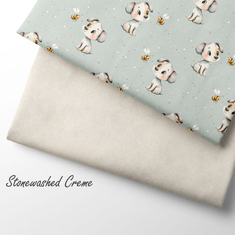 French Terry Stonewashed Creme (Bio) VORBESTELLUNG