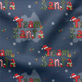 French Terry Team Santa Blau 3810 (Bio) VORBESTELLUNG