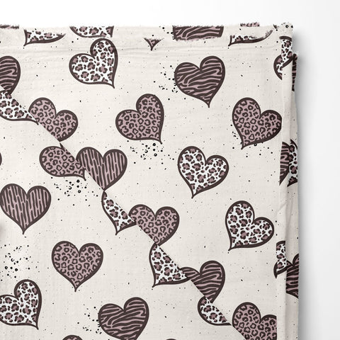 Musselin Double Gauze Wild Hearts Creme 2867 (Bio)