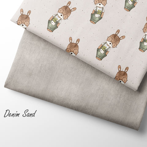 French Terry Denim Sand (Bio)