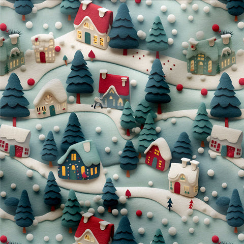 French Terry X Mas Village 3045 (Bio) VORBESTELLUNG