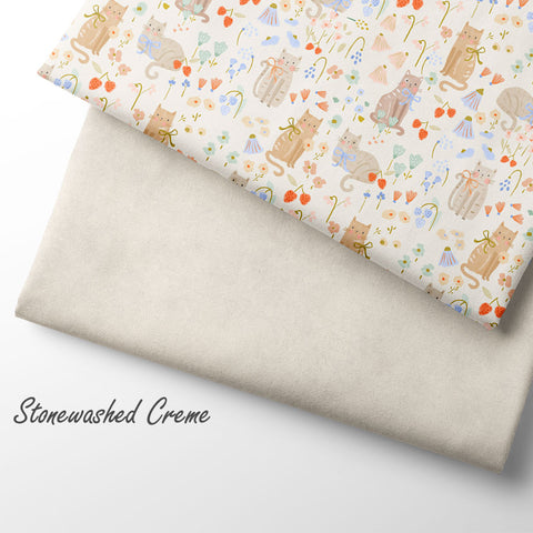 French Terry Stonewashed Creme (Bio) VORBESTELLUNG