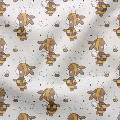 Jerseystoff Bienenhase KLEIN (Bio)