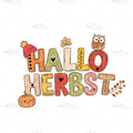 Bügelbild Hallo Herbst Medium