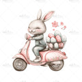 Bügelbild Vespa Hase Medium