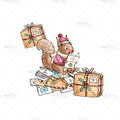 Bügelbild Weihnachtspost Briefe Medium