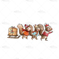 Bügelbild Weihnachtspost Schlitten Medium