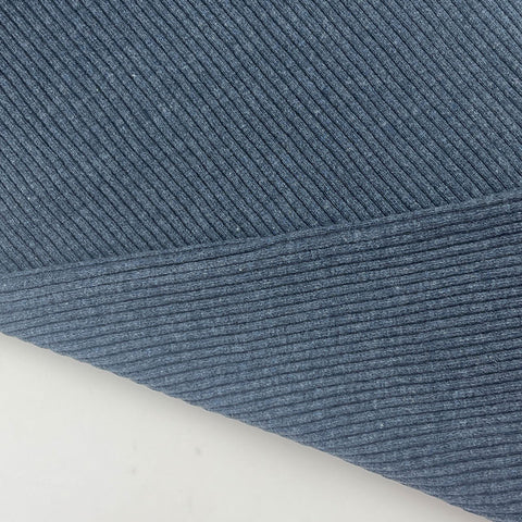 Grob-Rippbündchen Grey Blue Melange 107