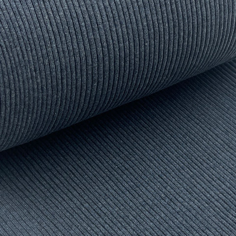 Grob-Rippbündchen Grey Blue Melange 107