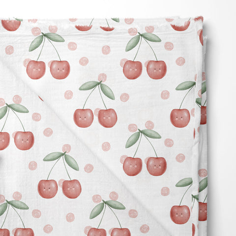 Musselin Double Gauze Happy Cherries