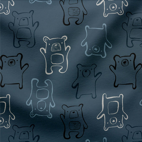 French Terry My little Bear Deep Denim