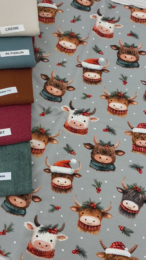 French Terry Christmas Cow (Bio) VORBESTELLUNG