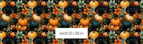 French Terry Pumpkin and Flowers