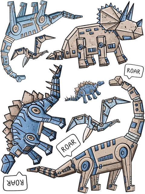 Bügelbild Robodinos SET