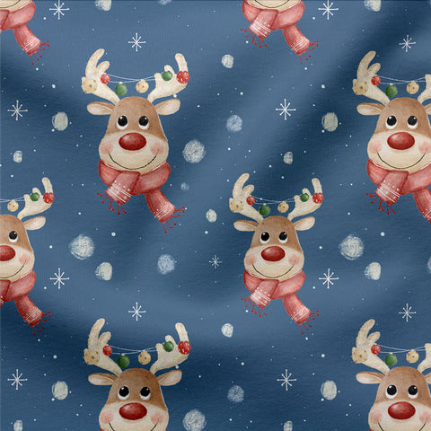 French Terry Rudi´s Weihnachtsfest Dunkelblau