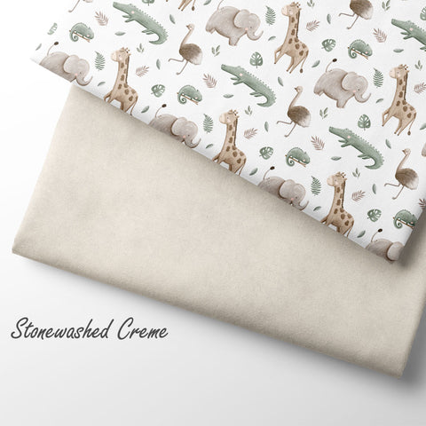 French Terry Stonewashed Creme (Bio) VORBESTELLUNG