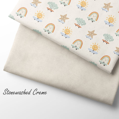 French Terry Stonewashed Creme (Bio) VORBESTELLUNG