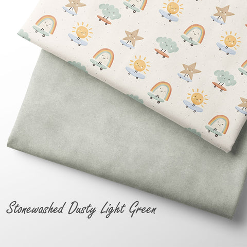 Jersey Stoff Stonewashed Dusty Light Green (Bio)