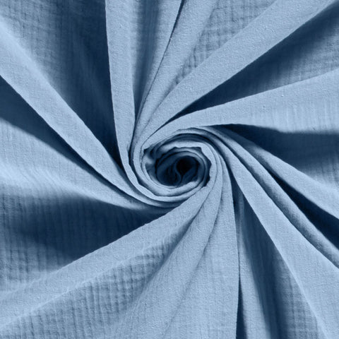 Musselin Double Gauze Frostblau 003