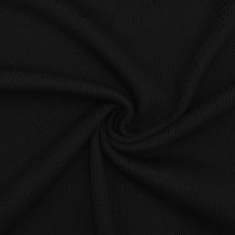 Feinripp Bündchen Schwarz 069