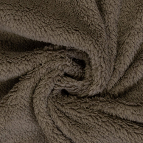 Doubleface Plüsch Tamme Grau Beige 675