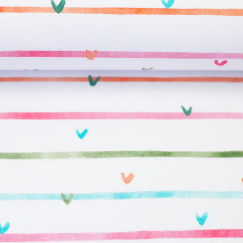 Jerseystoff Heart Stripes 771011