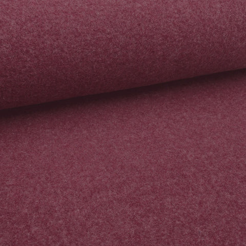 Merino Woll Fleece Weinrot meliert 180
