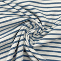 Jersey Stoff Streifen Jeansblau Weiß 401